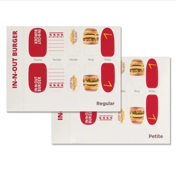 IN-N-OUT Burger Nail Decal Appliques With File 20 PreCut in Regular & Petite. - Picture 4 of 4